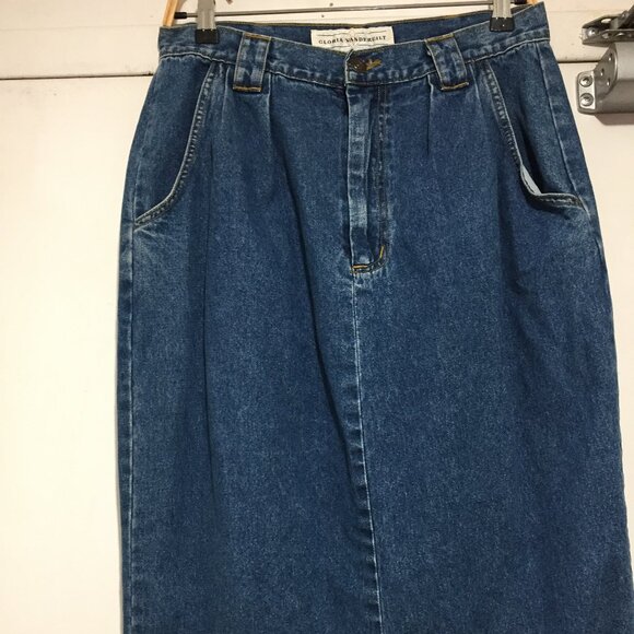 VINTAGE GLORIA VANDERBILT JEAN MAXI SKIRTS SIZE 12 - Picture 6 of 7